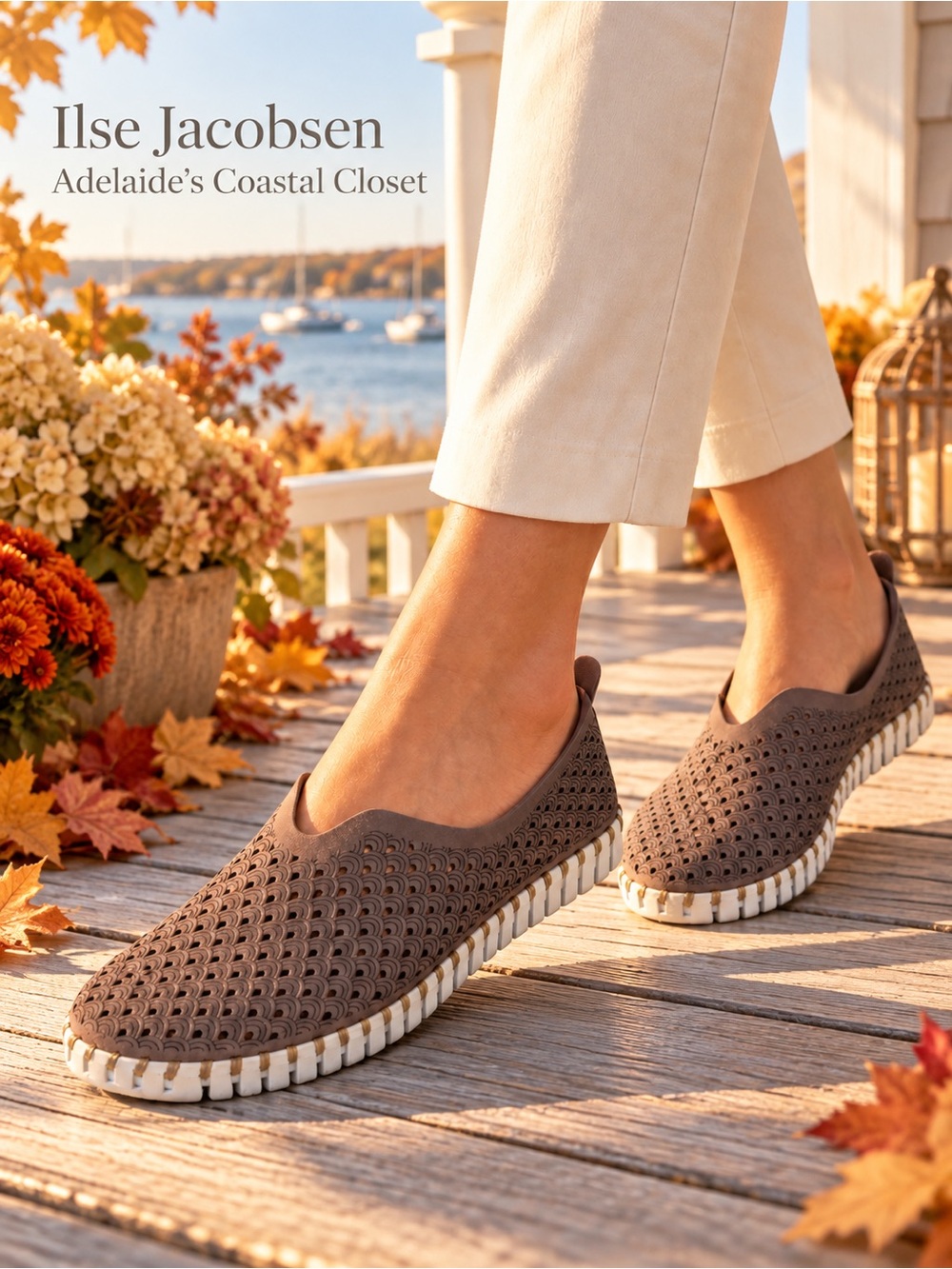 Ilse Jacobsen Tulip Perforated Slip On Comfort Shoe Women Size EU 41 US 10-10.5